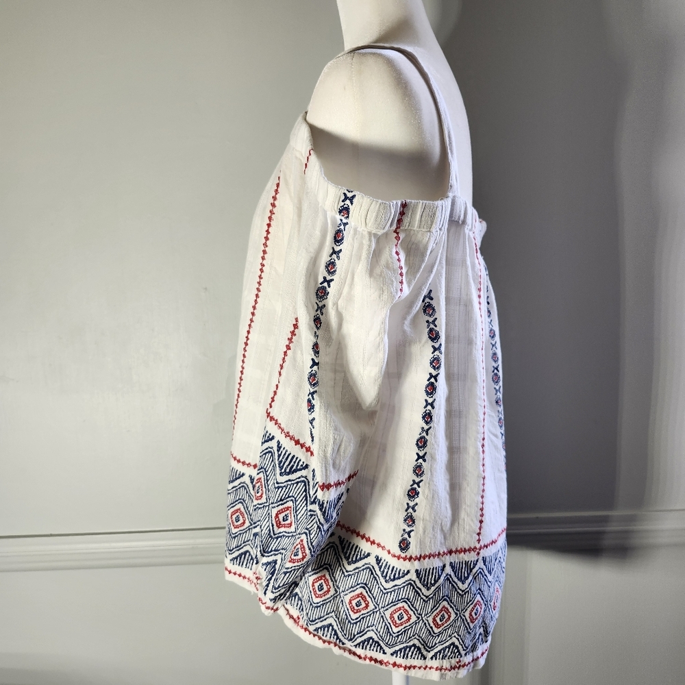 Sonoma | Boho Embroidered Travel Lightweight Cotton Off Shoulder Top